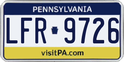 PA license plate LFR9726