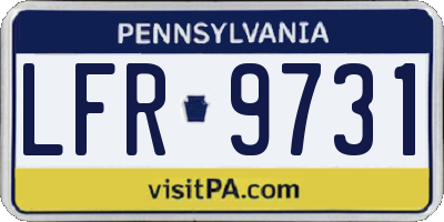 PA license plate LFR9731