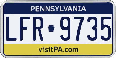 PA license plate LFR9735