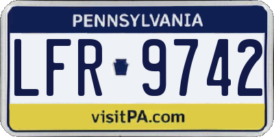 PA license plate LFR9742