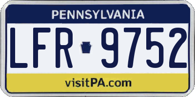 PA license plate LFR9752