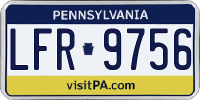 PA license plate LFR9756