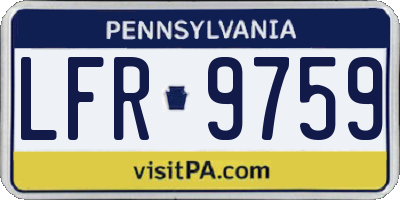 PA license plate LFR9759