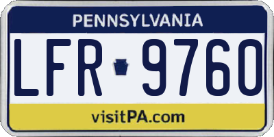 PA license plate LFR9760
