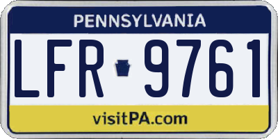 PA license plate LFR9761