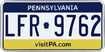 PA license plate LFR9762
