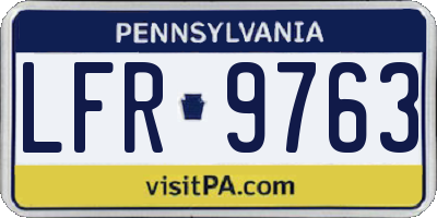 PA license plate LFR9763