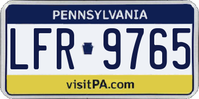 PA license plate LFR9765