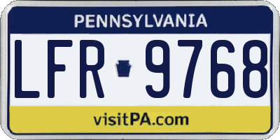 PA license plate LFR9768