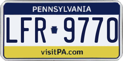 PA license plate LFR9770