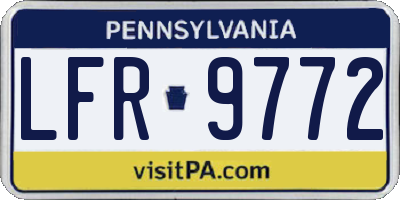 PA license plate LFR9772