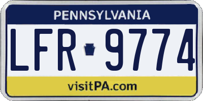 PA license plate LFR9774
