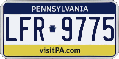 PA license plate LFR9775