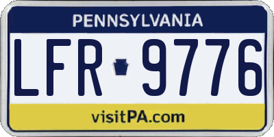PA license plate LFR9776