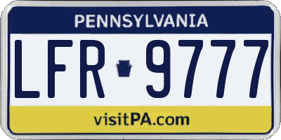 PA license plate LFR9777