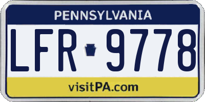 PA license plate LFR9778