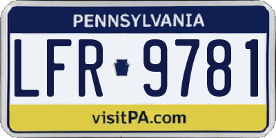 PA license plate LFR9781