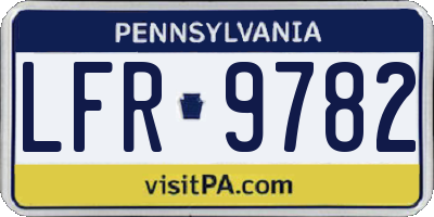 PA license plate LFR9782