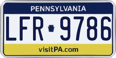 PA license plate LFR9786