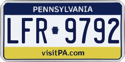 PA license plate LFR9792