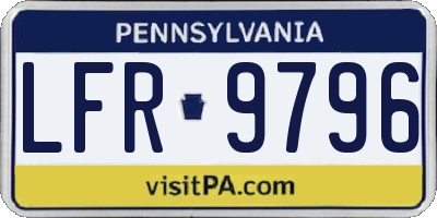 PA license plate LFR9796