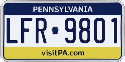 PA license plate LFR9801