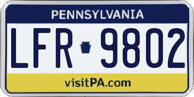 PA license plate LFR9802
