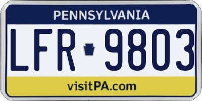 PA license plate LFR9803
