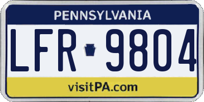 PA license plate LFR9804