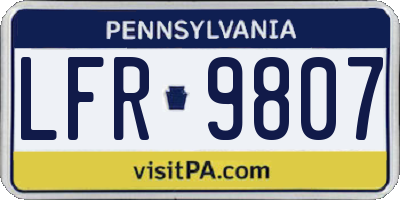 PA license plate LFR9807