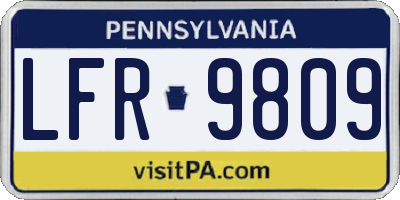 PA license plate LFR9809