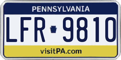 PA license plate LFR9810