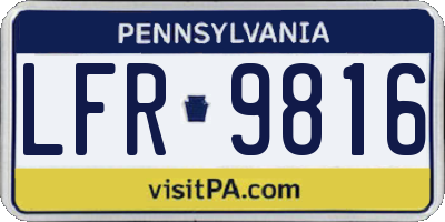 PA license plate LFR9816