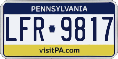 PA license plate LFR9817