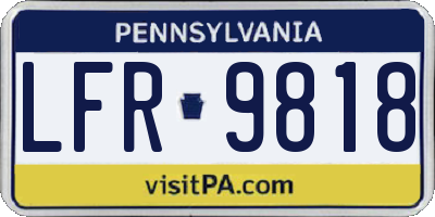 PA license plate LFR9818