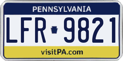 PA license plate LFR9821