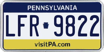 PA license plate LFR9822