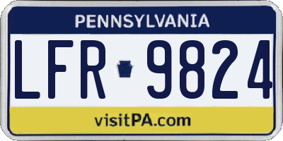 PA license plate LFR9824