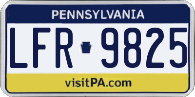 PA license plate LFR9825
