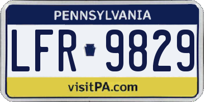 PA license plate LFR9829