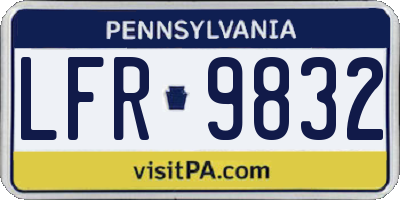 PA license plate LFR9832