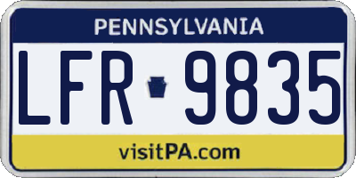PA license plate LFR9835