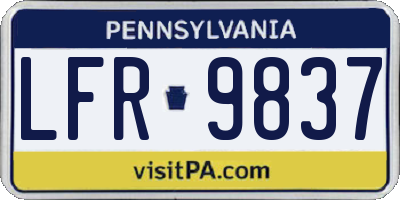 PA license plate LFR9837