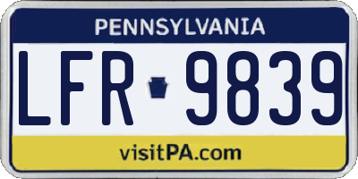 PA license plate LFR9839