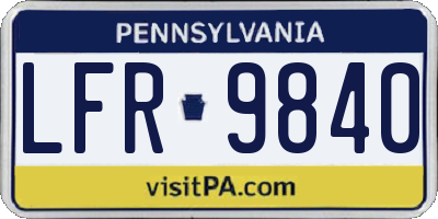 PA license plate LFR9840