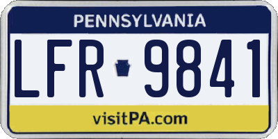 PA license plate LFR9841