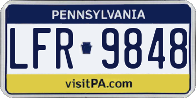 PA license plate LFR9848