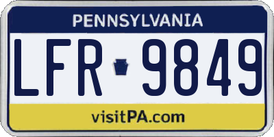 PA license plate LFR9849