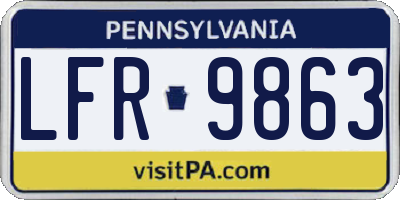 PA license plate LFR9863