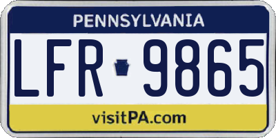 PA license plate LFR9865